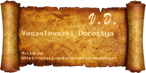 Veszelovszki Dorottya névjegykártya